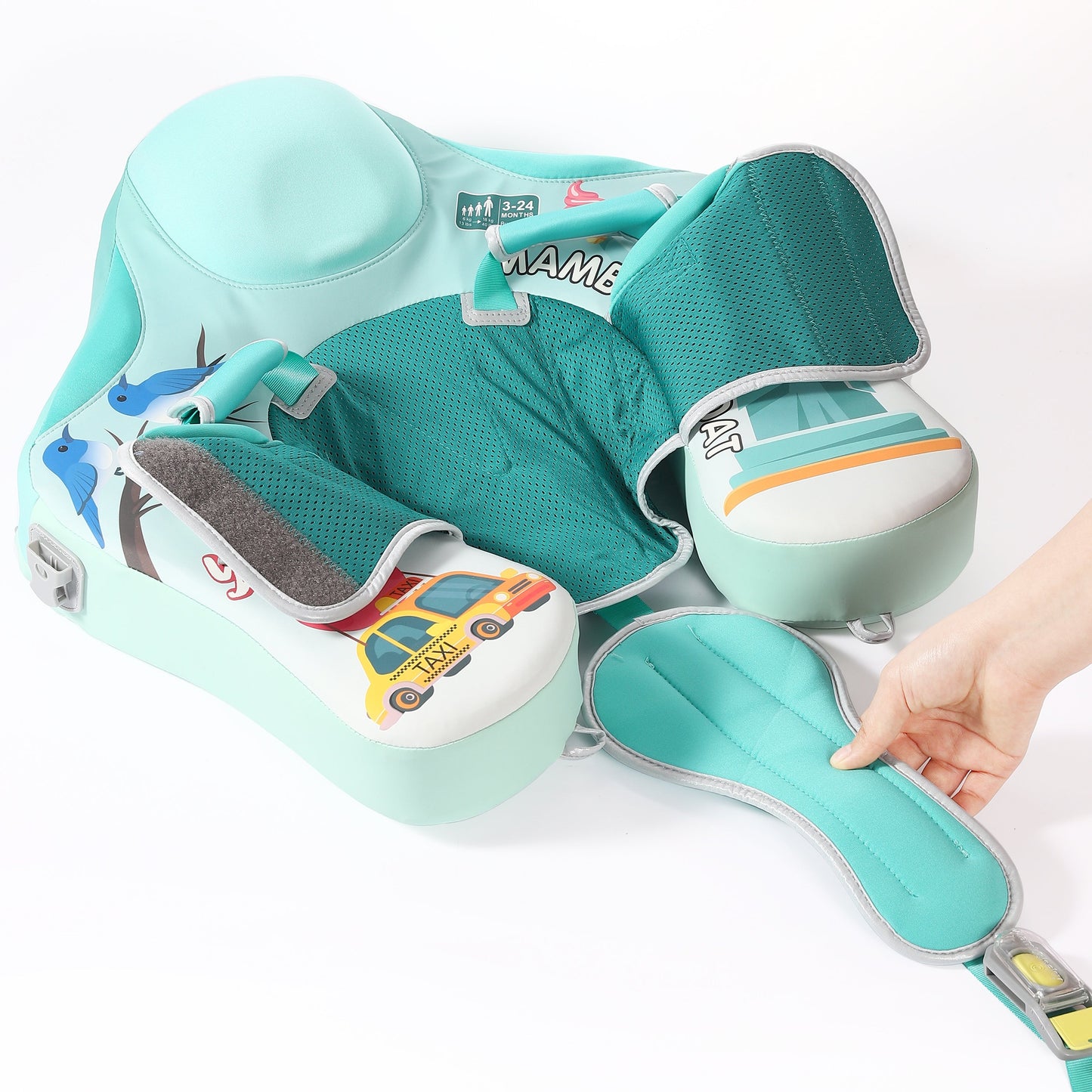 Mambobaby™ Baby Swim Float with Canopy & Safety Seat (3–24 Months) | Magic New York Edition - 10790228-3d-cover-steamship-m - Proactive Baby