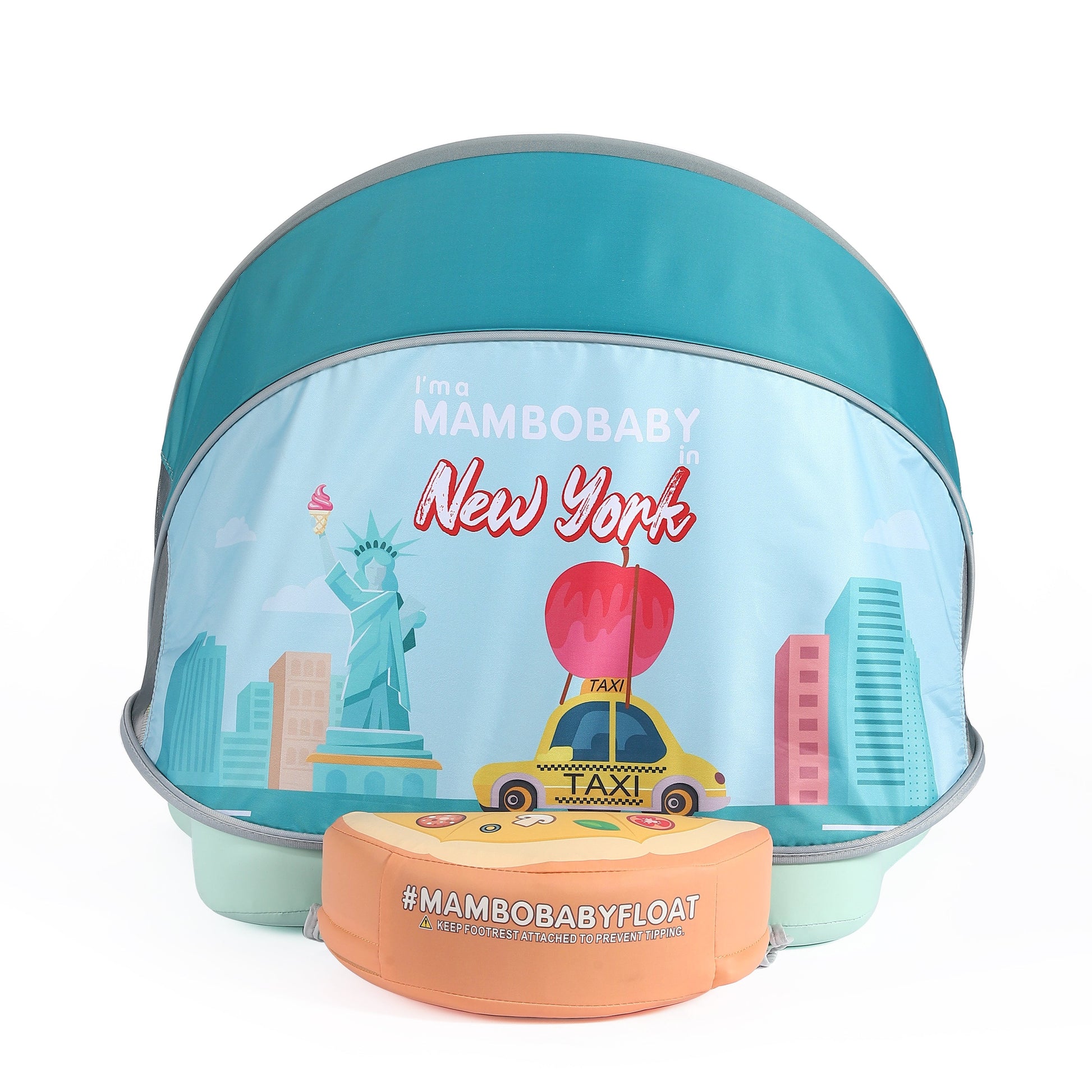 Mambobaby™ Baby Swim Float with Canopy & Safety Seat (3–24 Months) | Magic New York Edition - 10790228-3d-cover-steamship-m - Proactive Baby