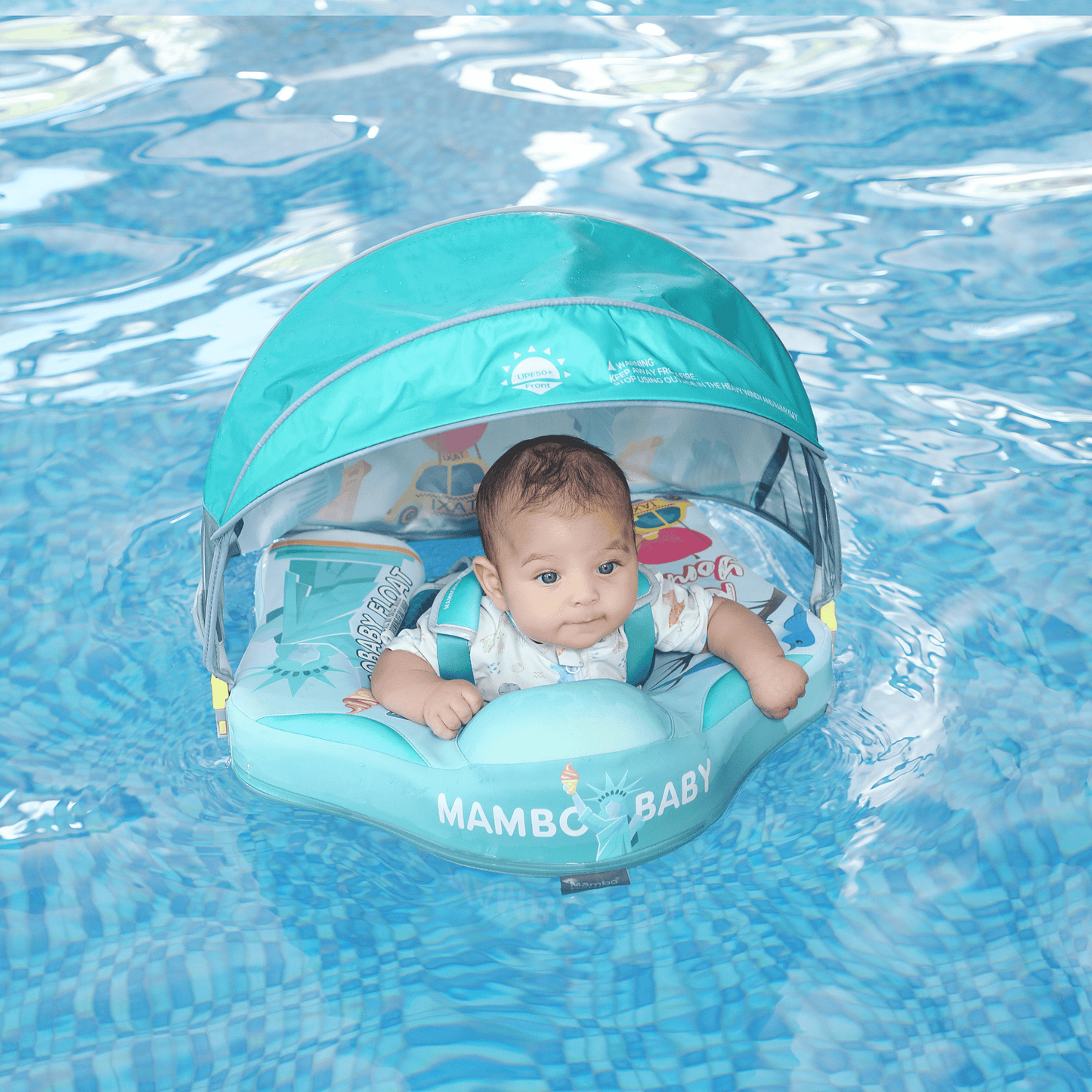 Mambobaby™ Baby Swim Float with Canopy & Safety Seat (3–24 Months) | Magic New York Edition - 10790228-3d-cover-steamship-m - Proactive Baby