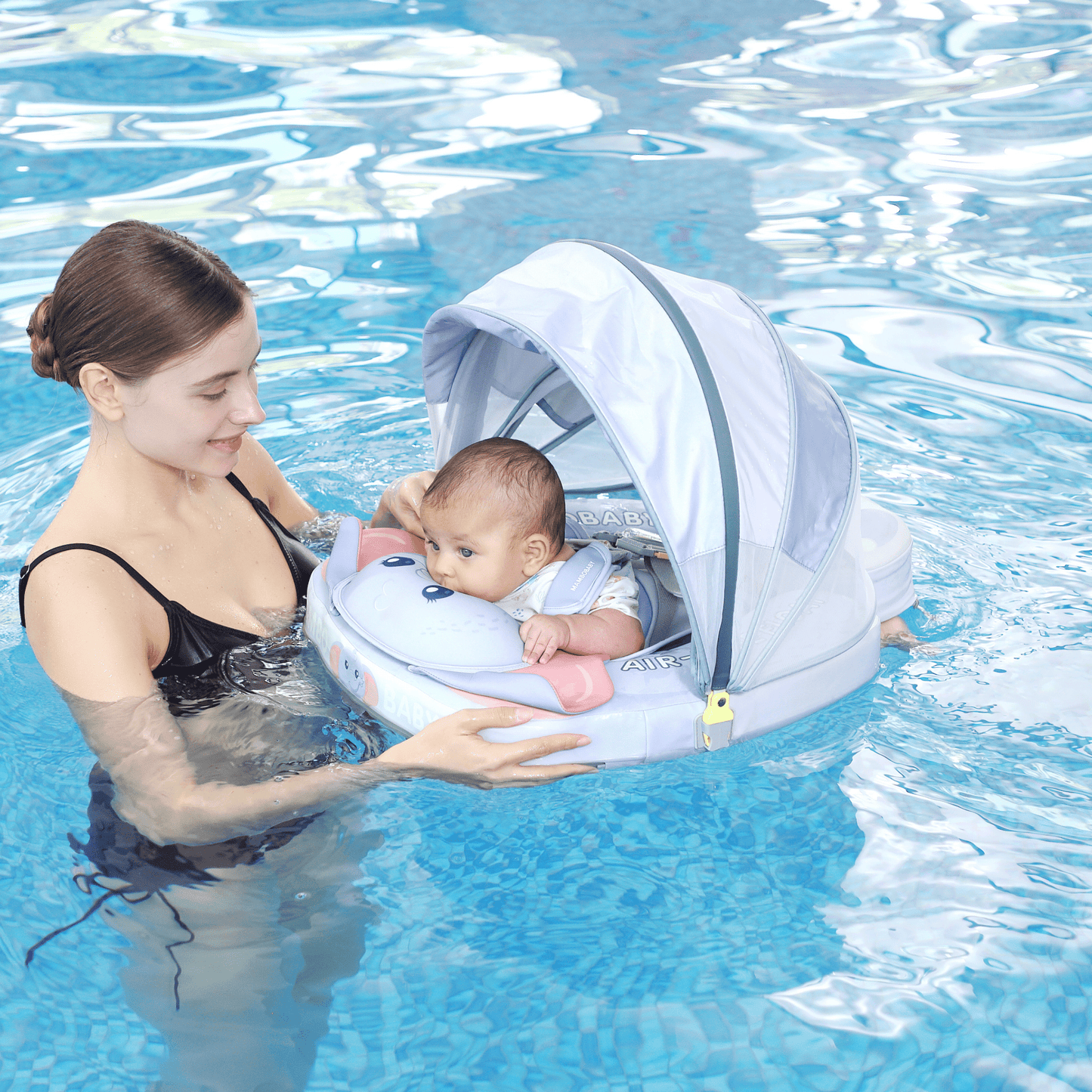 Mambobaby™ Baby Swim Float with Canopy & Safety Seat (3–24 Months) |Mommy Elephant Edition - 10790228-3d-cover-steamship-m - Proactive Baby
