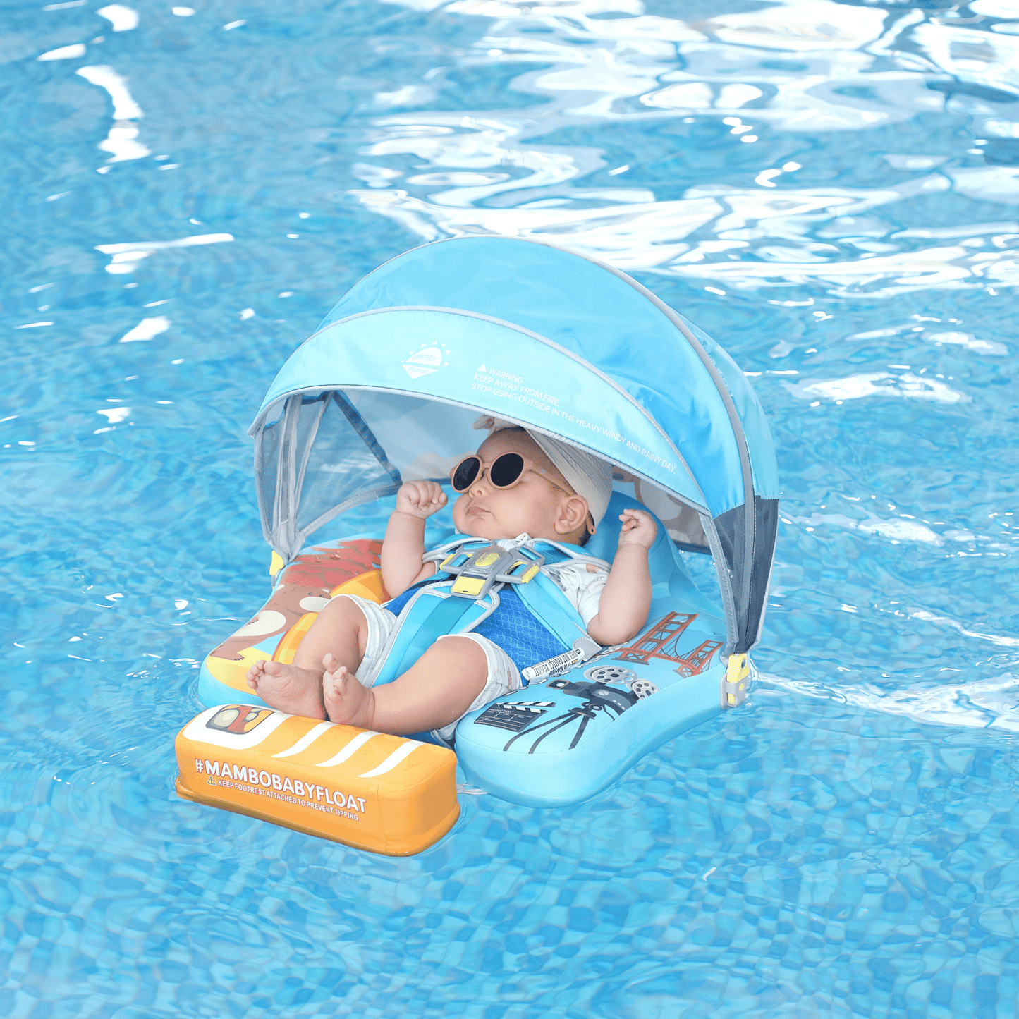Mambobaby™ Baby Swim Float with Canopy & Safety Seat (3–24 Months) | Sunny California Edition - 10790228-3d-cover-steamship-m - Proactive Baby