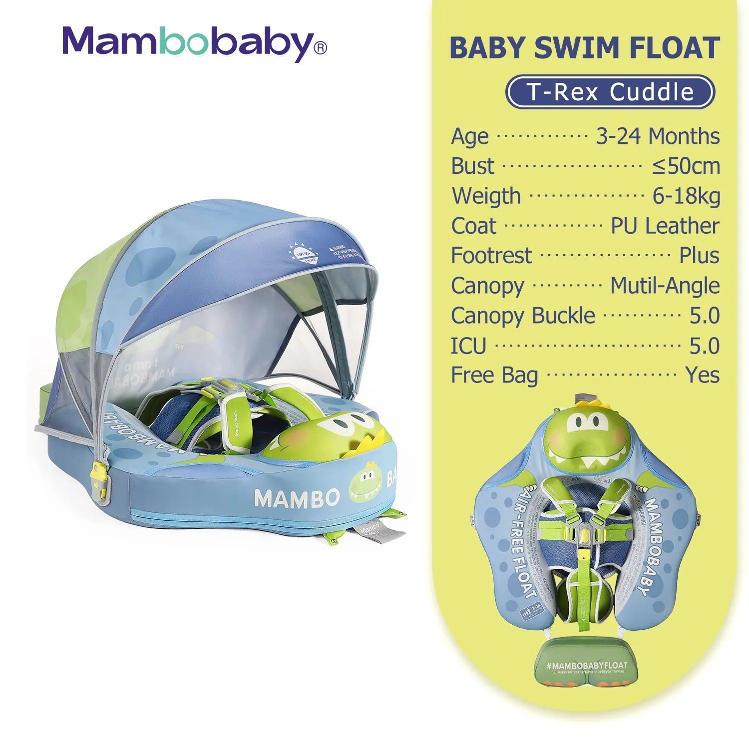 Mambobaby™ Baby Swim Float with Canopy & Safety Seat (3–24 Months) | T - Rex Cuddle Edition - 10790228-3d-cover-steamship-m - Proactive Baby