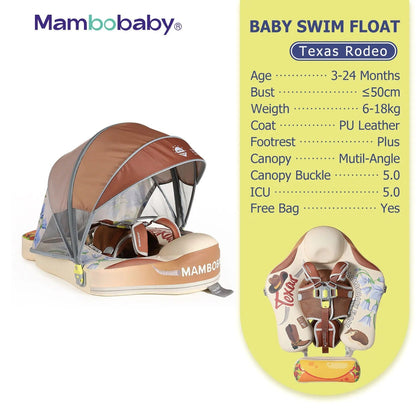 Mambobaby™ Baby Swim Float with Canopy & Safety Seat (3–24 Months) | Texas Rodeo Edition - 10790228-3d-cover-steamship-m - Proactive Baby