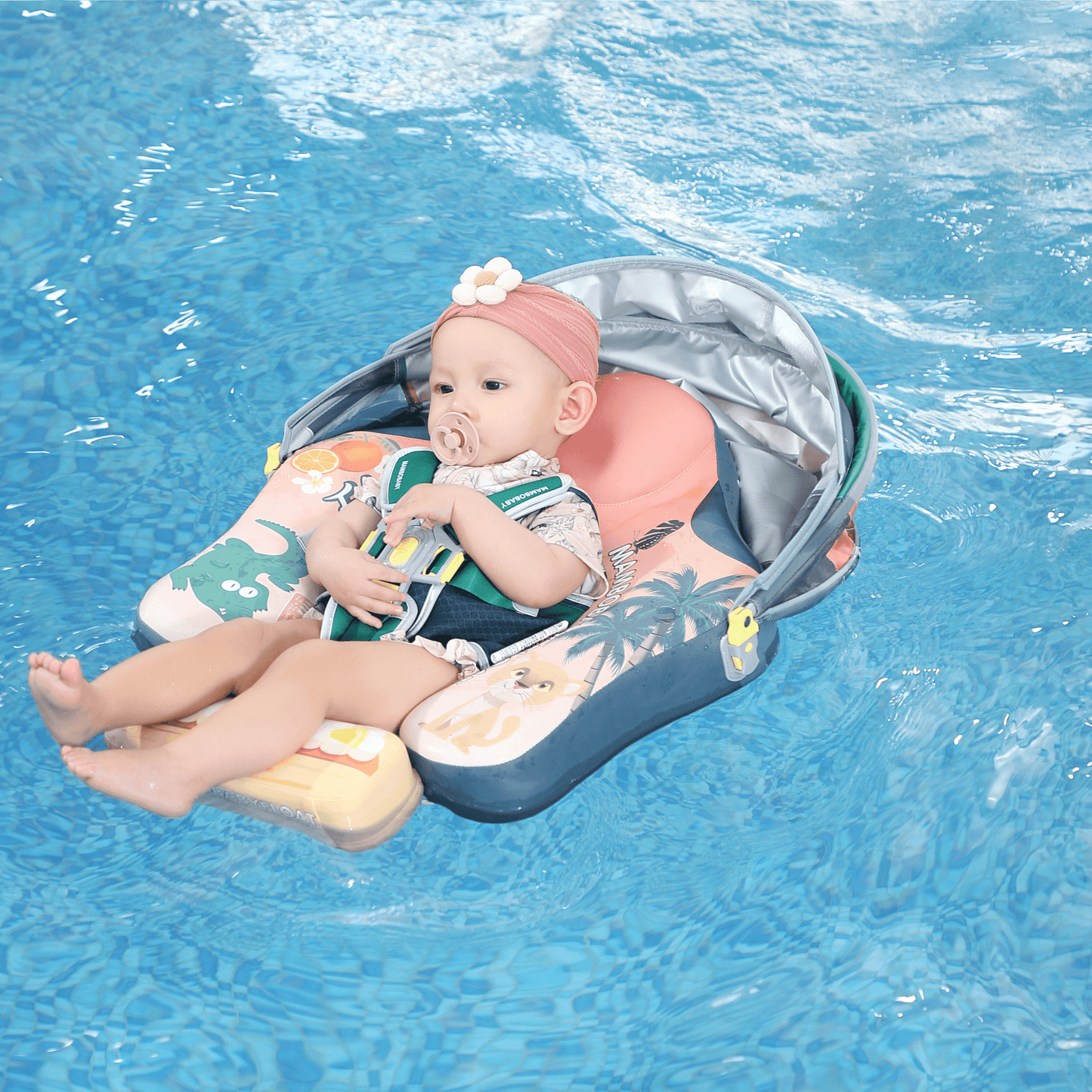 Mambobaby™ Baby Swim Float with Canopy & Safety Seat (3–24 Months) |Tropical Florida Edition - 10790228-3d-cover-steamship-m - Proactive Baby