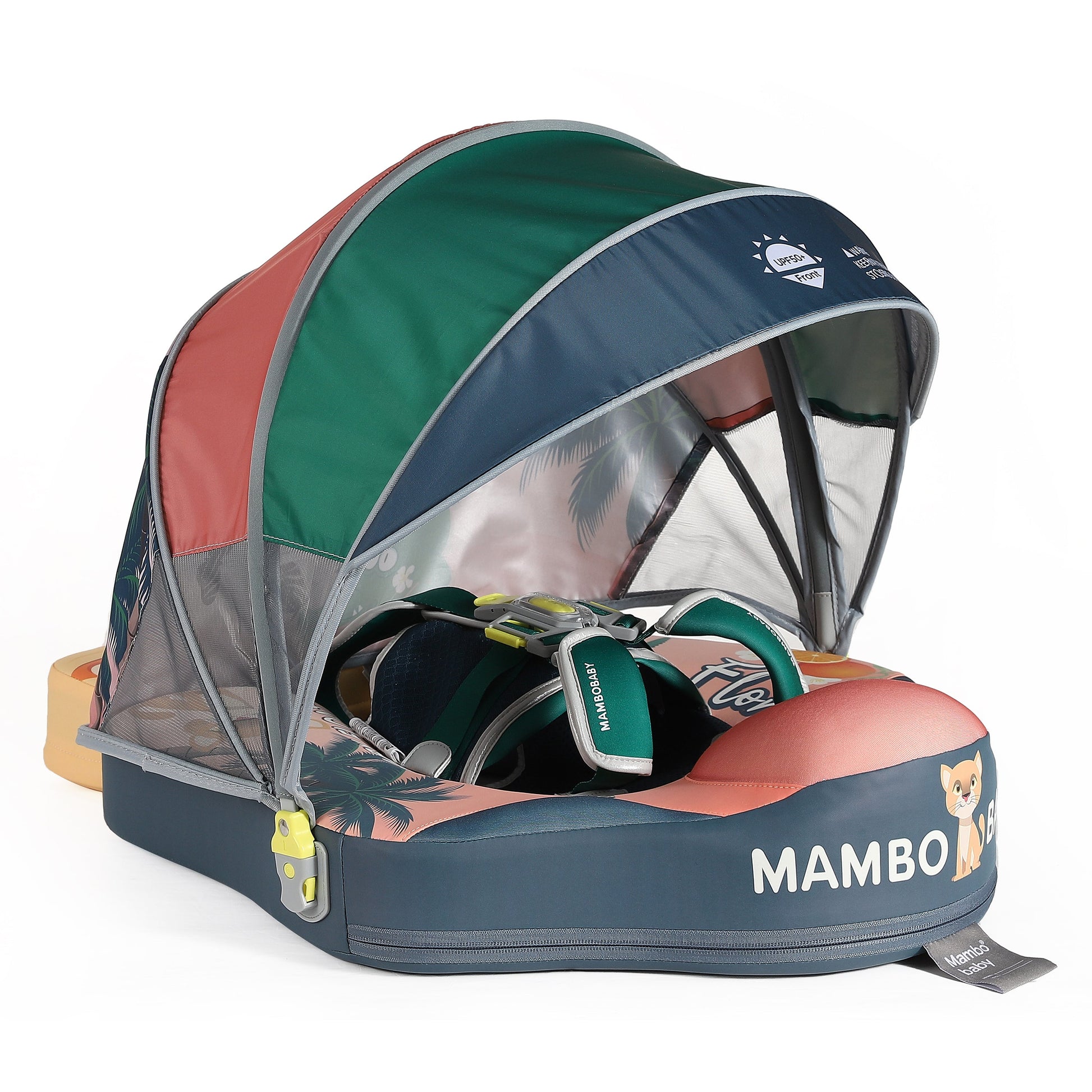 Mambobaby™ Baby Swim Float with Canopy & Safety Seat (3–24 Months) |Tropical Florida Edition - 10790228-3d-cover-steamship-m - Proactive Baby