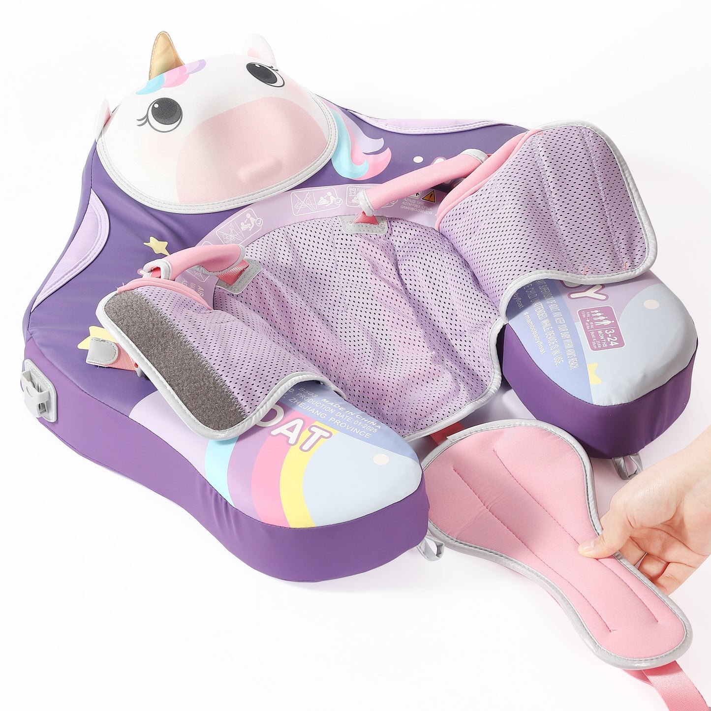 Mambobaby™ Baby Swim Float with Canopy & Safety Seat (3–24 Months) | Unicorn Cuddle Edition - 10790228-3d-cover-steamship-m - Proactive Baby