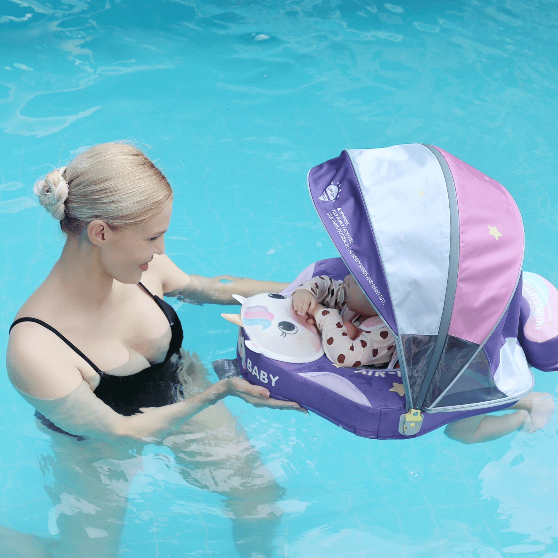 Mambobaby™ Baby Swim Float with Canopy & Safety Seat (3–24 Months) | Unicorn Cuddle Edition - 10790228-3d-cover-steamship-m - Proactive Baby