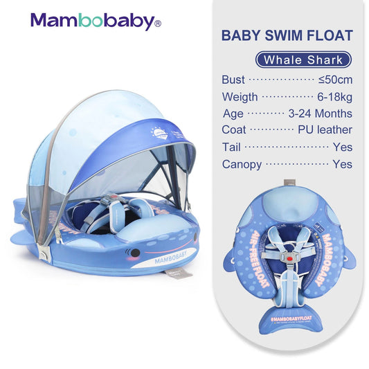 MamboBaby™ New Design Swim Float For Age 3 - 24 Months - Whale Design - 24575860-3d-wide-size-pink - Proactive Baby
