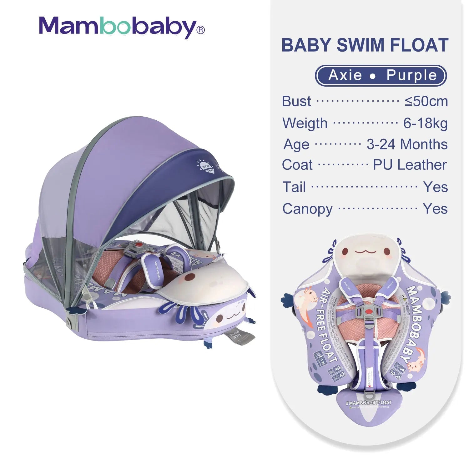 MamboBaby™ New Design Swim Float For Age 3 - 24 Months - Whale Design - 24575860-3d-wide-size-blue - Proactive Baby