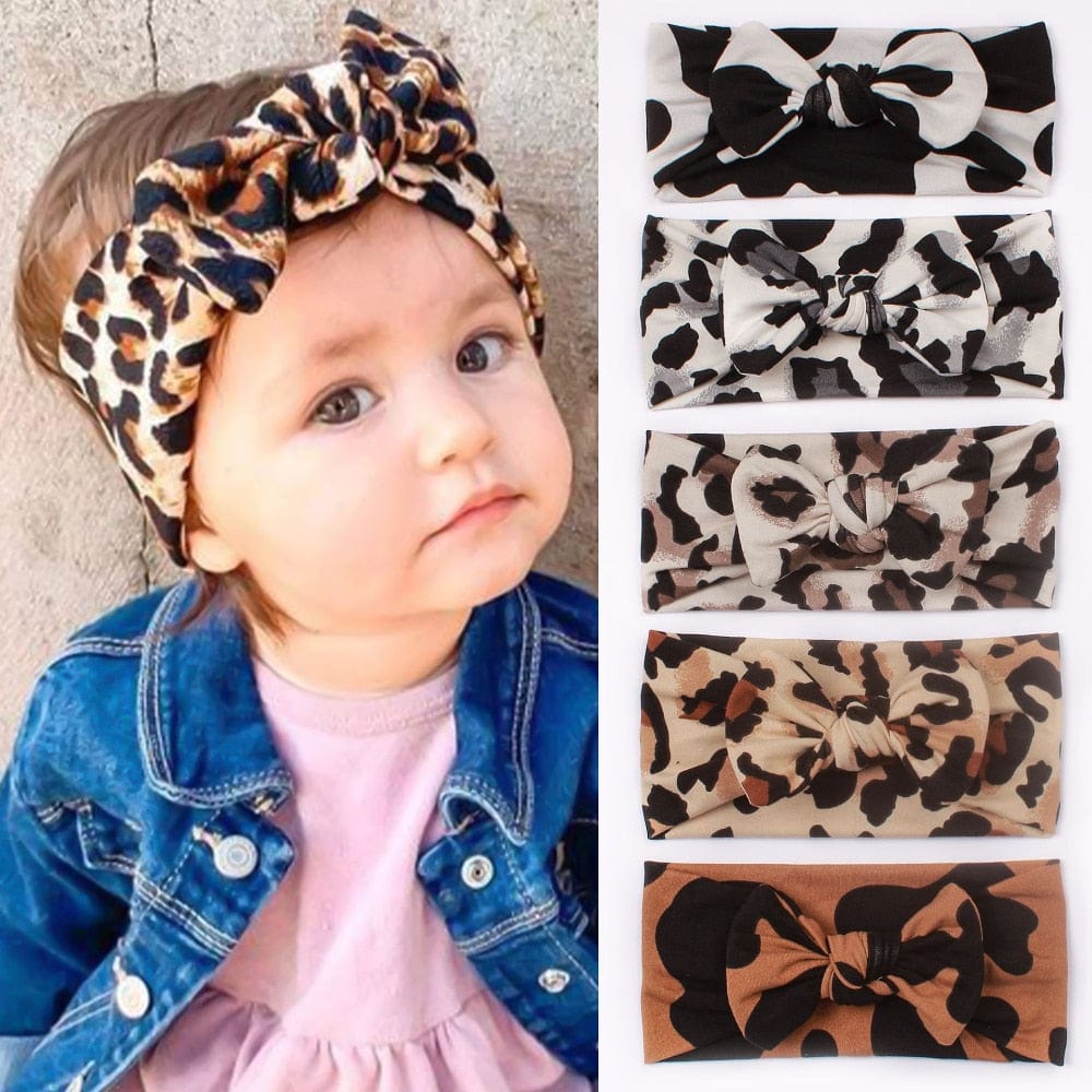 Proactive Baby Baby Headband New Baby Leopard Print Headband With Bowknot