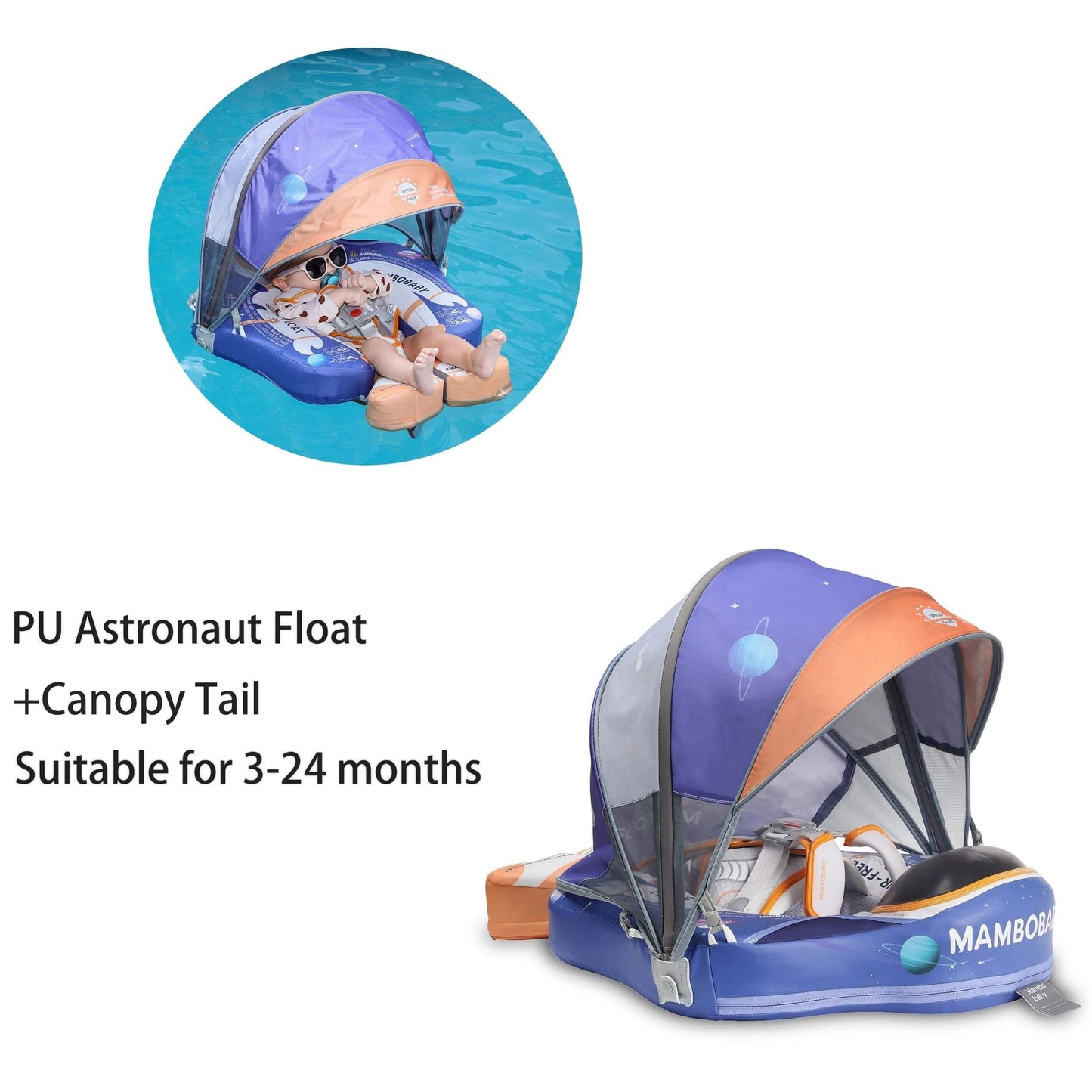 Proactive Baby New Mambobaby Non-Inflatable Float with Canopy for Infant