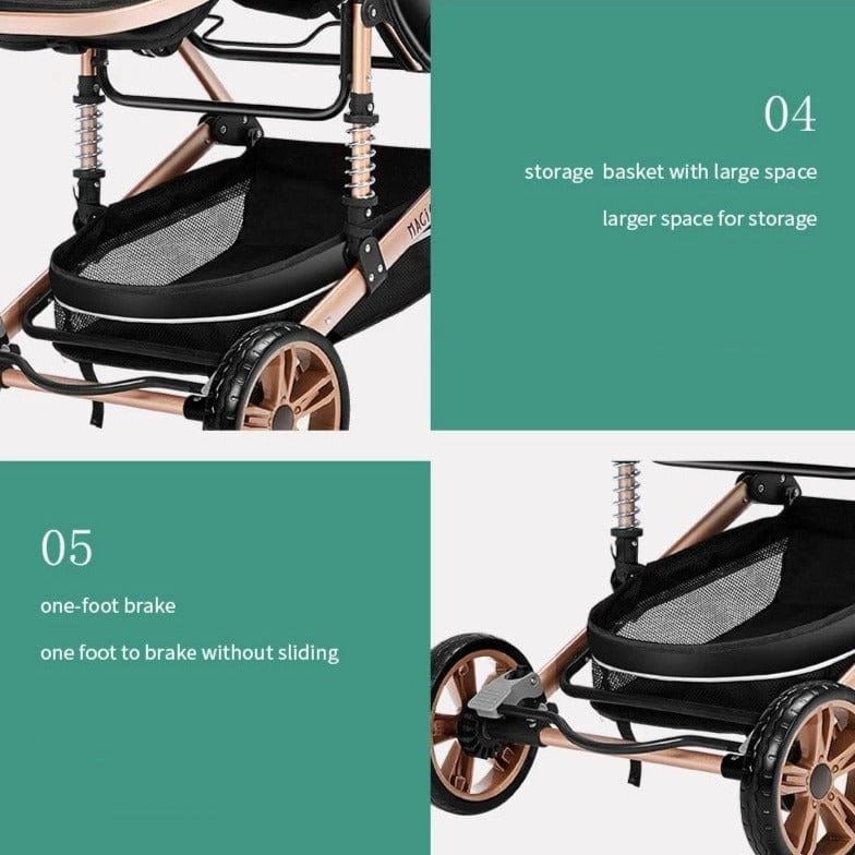 Proactive Baby Baby Pram Stroller Proactive Baby's 2 in 1 Folding Baby Stroller