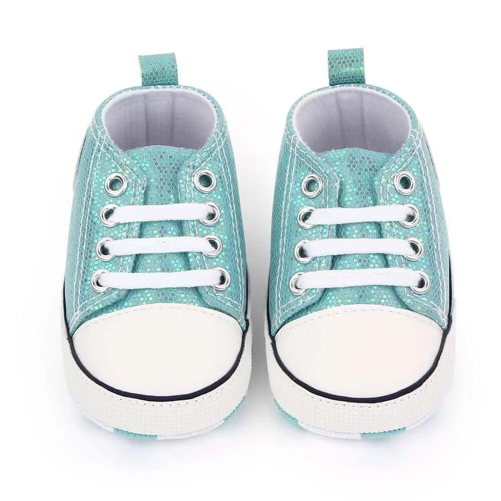 Sequined Canvas Baby Sneakers For Boys/Girls