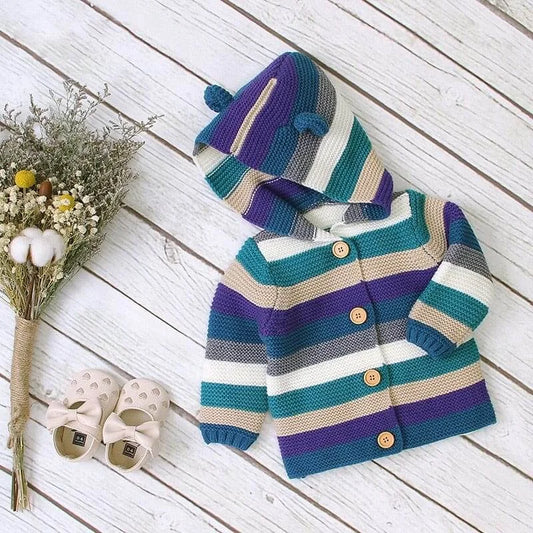 Toddler Baby Boy/Girl Winter Hooded Knitted Sweater