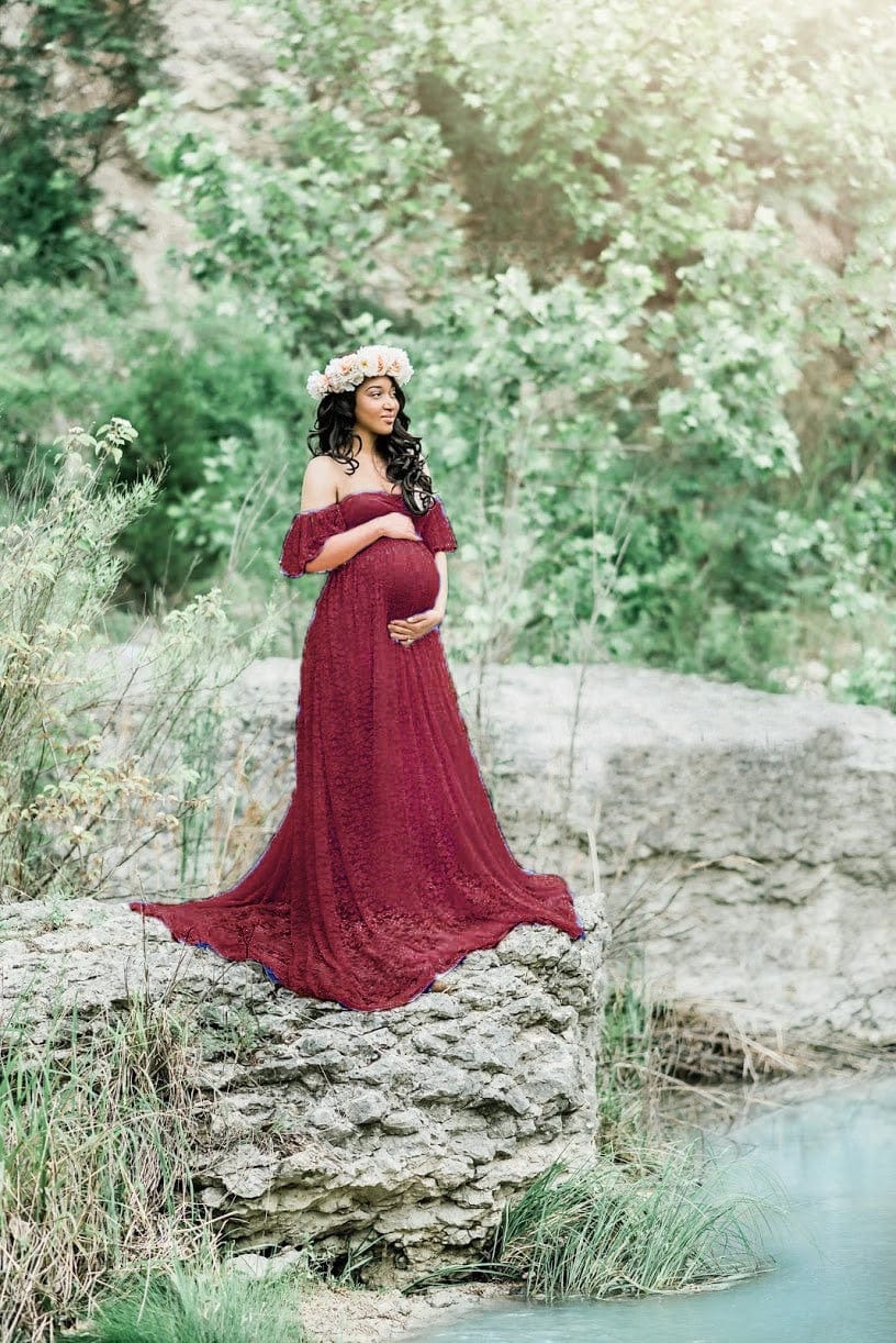 Maternity Dress for Photoshoot Lace Pregnant Dress Maxi Gown Photography  Photo Shoot Dress