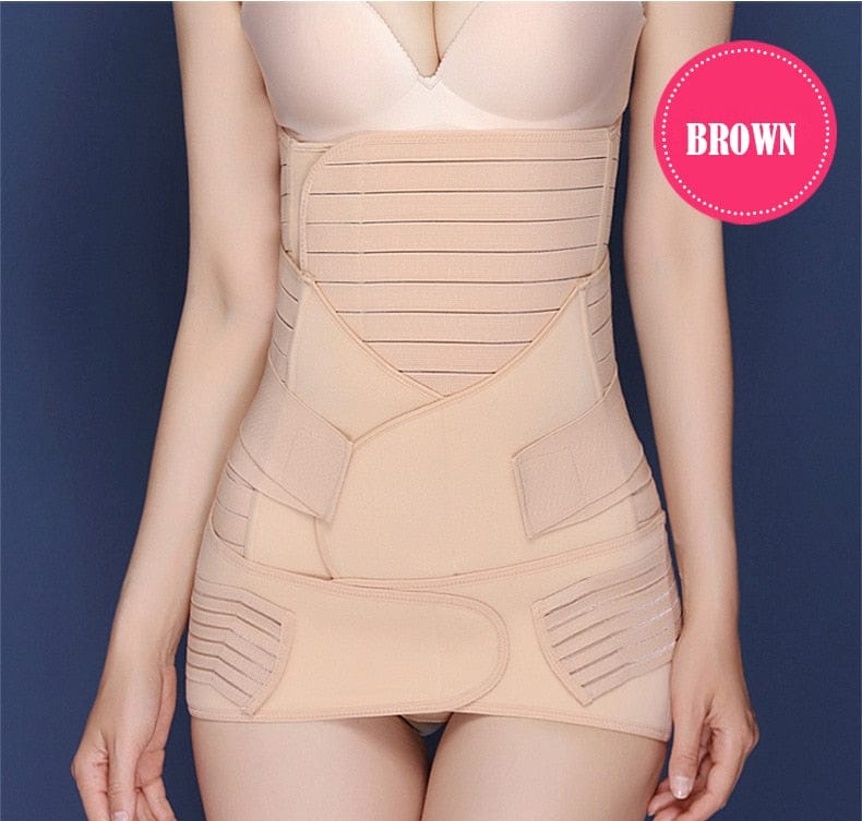 Proactive Baby brown 3 / M 3 in 1 Postpartum Support - Recovery Belly/waist/pelvis Belt Shapewear Slimming Girdle
