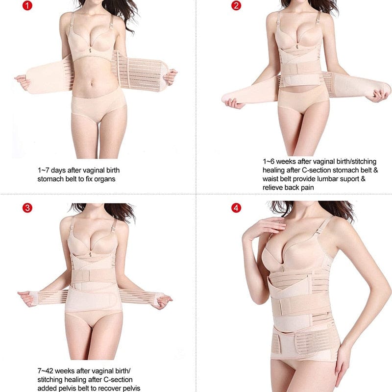 Fashion 3 In 1 Postpartum Support Recovery Belly & Waist & Pelvis Belt/shapewear-  Beige @ Best Price Online