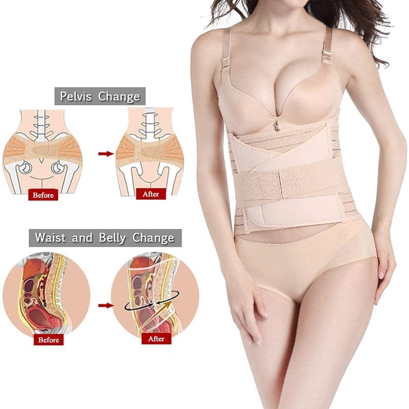 Postpartum Girdle C-Section Recovery Belt Back Support Belly Wrap Belly  Band Shapewear (Black, S) at  Women's Clothing store