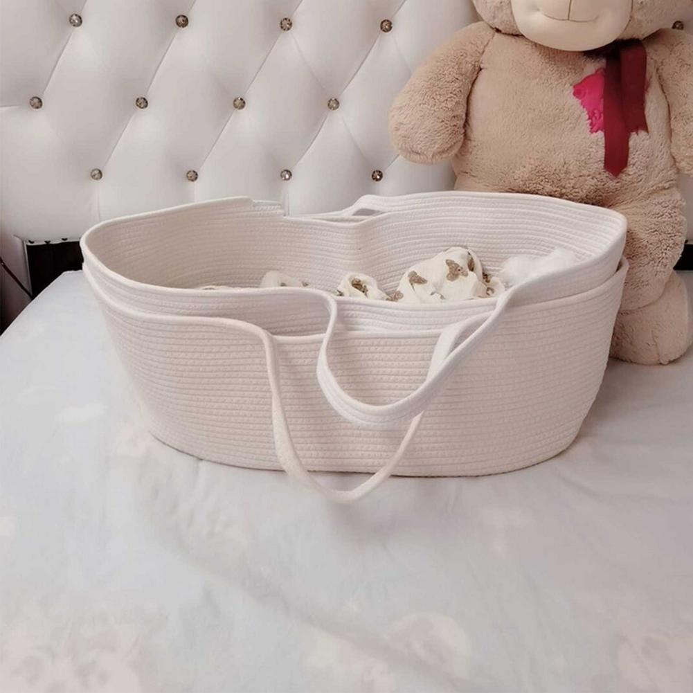 Wallfire Baby Sleeping Basket Portable Newborn Moses Basket Bassinet Cotton  Rope Baby Nest Bed
