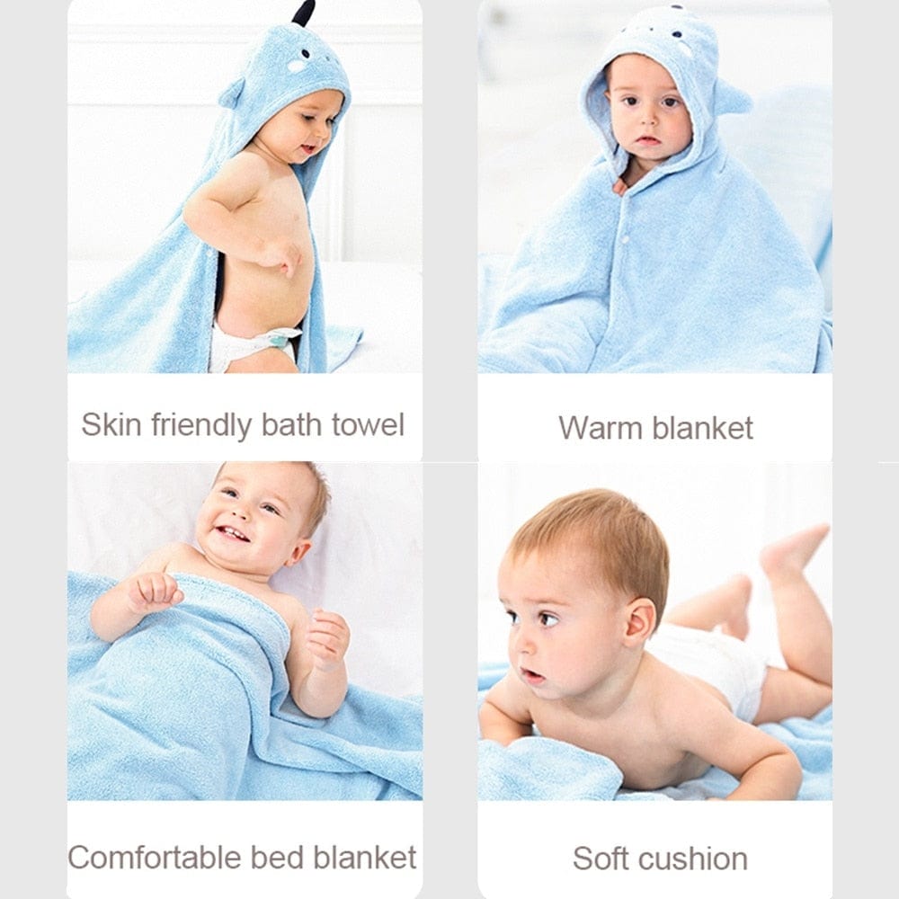 Proactive Baby Baby Bath Super Absorbent Towel For Newborn With Cute Embroidered & Hooded Style