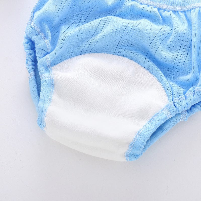 5pcs Solid Color Baby Training Underwear, Washable Cloth Diaper