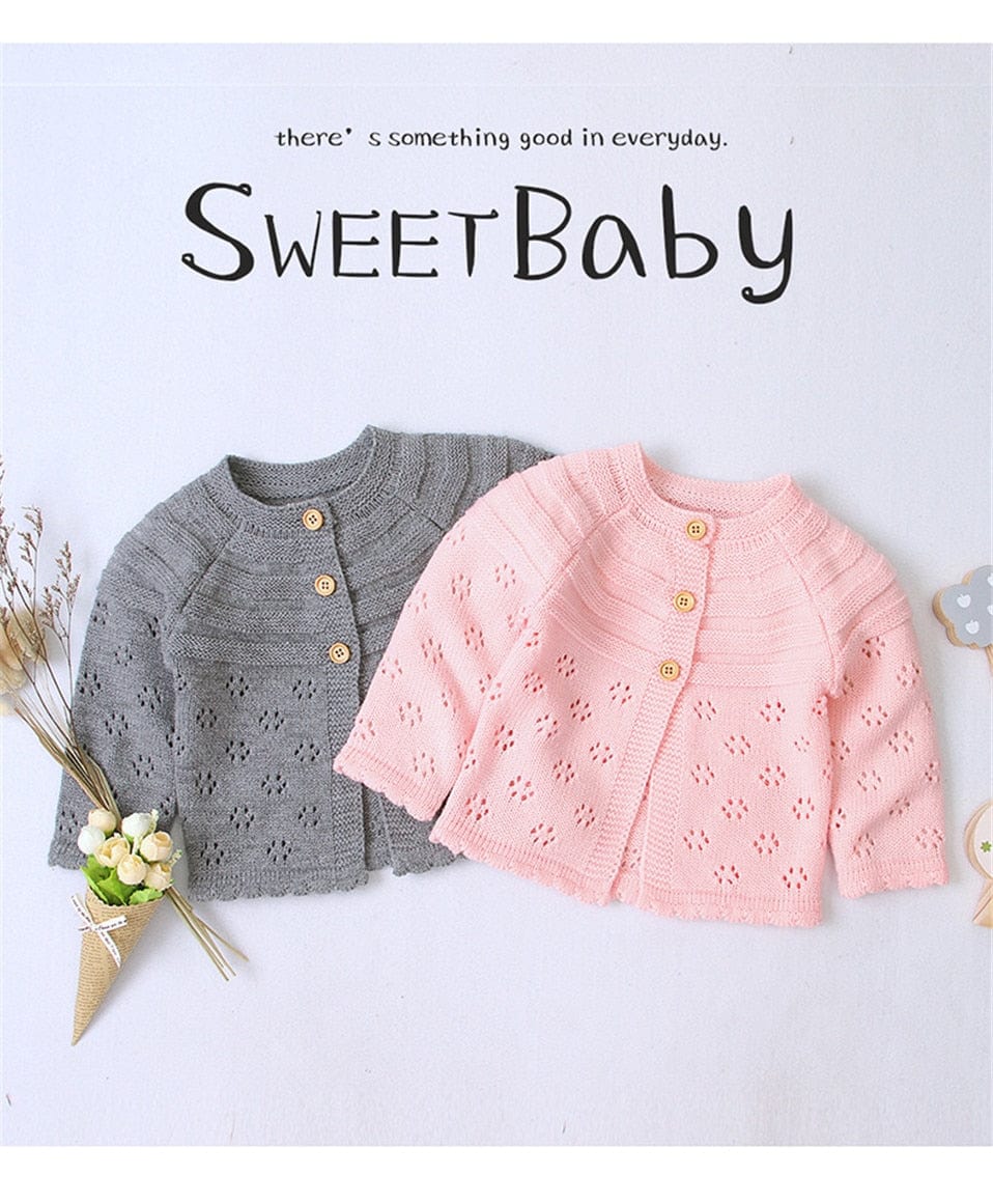 Proactive Baby Casual Sweater Autumn Winter cute Kids girls solid color twisted knitting loose cardigans Kids long sleeve Warm sweater