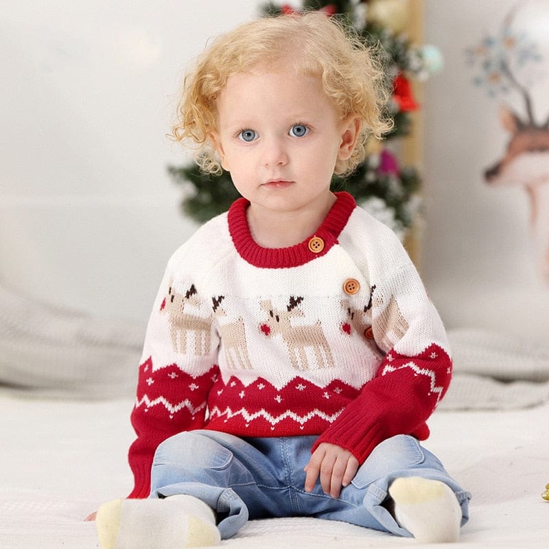 Proactive Baby Christmas Baby Girls Boys Sweaters Coat Kids Knitting Pullovers Autumn Winter Tops Baby Boys Girls Cartoon Long Sleeve Sweaters