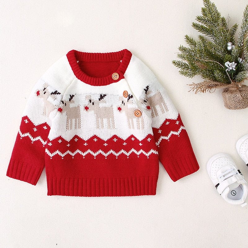 Proactive Baby Christmas Baby Girls Boys Sweaters Coat Kids Knitting Pullovers Autumn Winter Tops Baby Boys Girls Cartoon Long Sleeve Sweaters