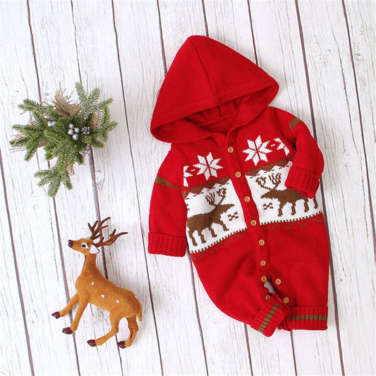 Proactive Baby Christmas Newborn Baby Romper Boy Girls Pajamas Animal Cartoon Romper Hooded Pyjama Elk Costumes Toddler Cosplay Clothes