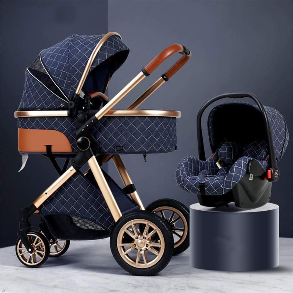 Buggy Infant Travel 3 In 1 Pushchair Foldable Luxury Baby Stroller