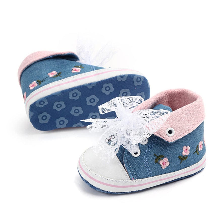Proactive Baby ComfyBaby Cute Baby Girl Shoes With Floral Embroidery