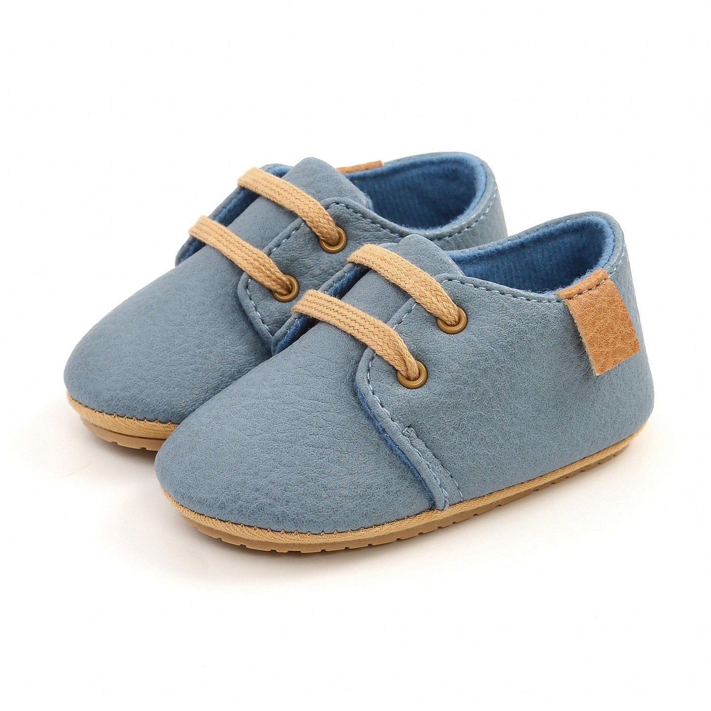 Proactive Baby Blue / 0-6 Months Copy of NewBaby Retro Leather Baby Shoes With Rubber Sole Best First Walkers For Newborn/Infant