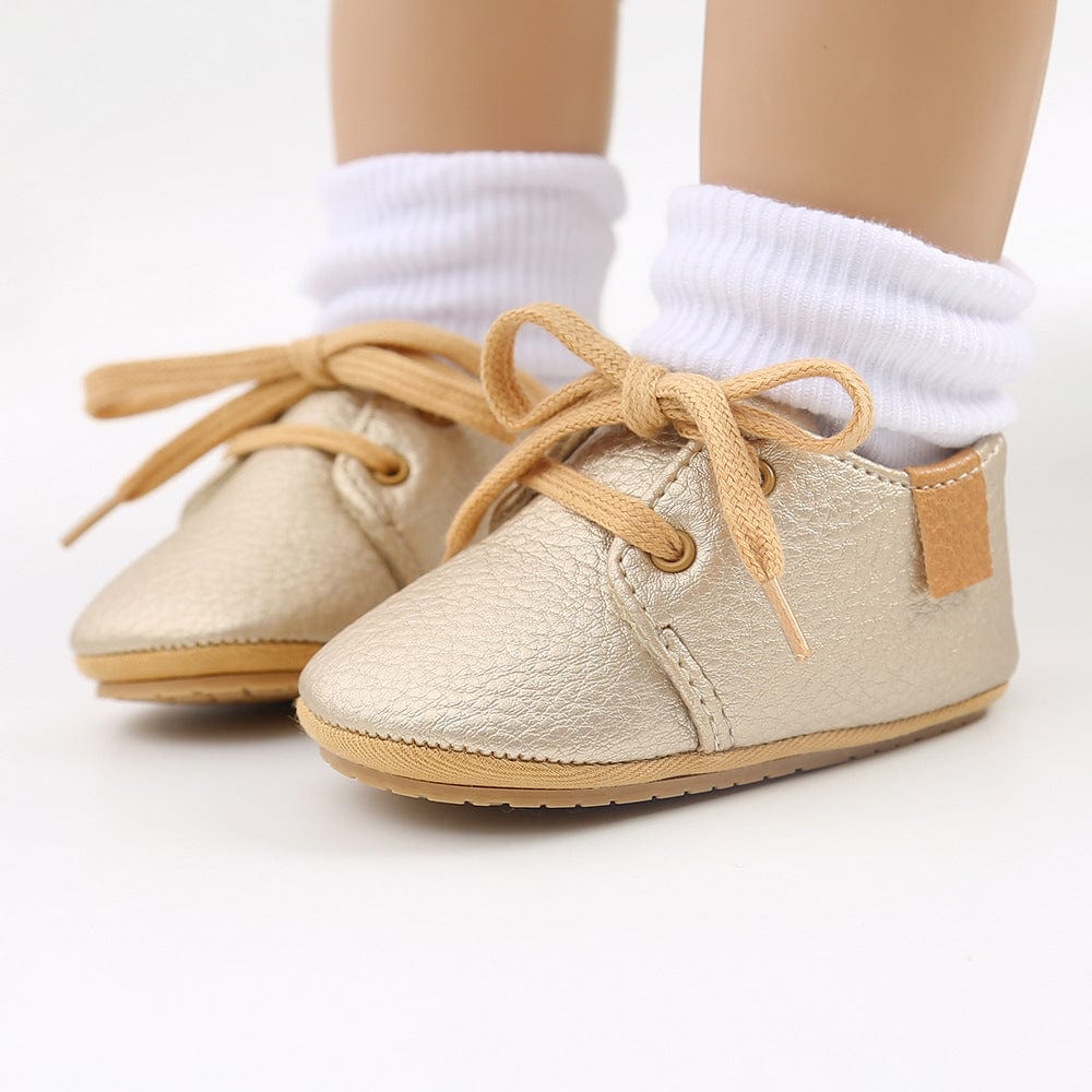 Proactive Baby Copy of NewBaby Retro Leather Baby Shoes With Rubber Sole Best First Walkers For Newborn/Infant