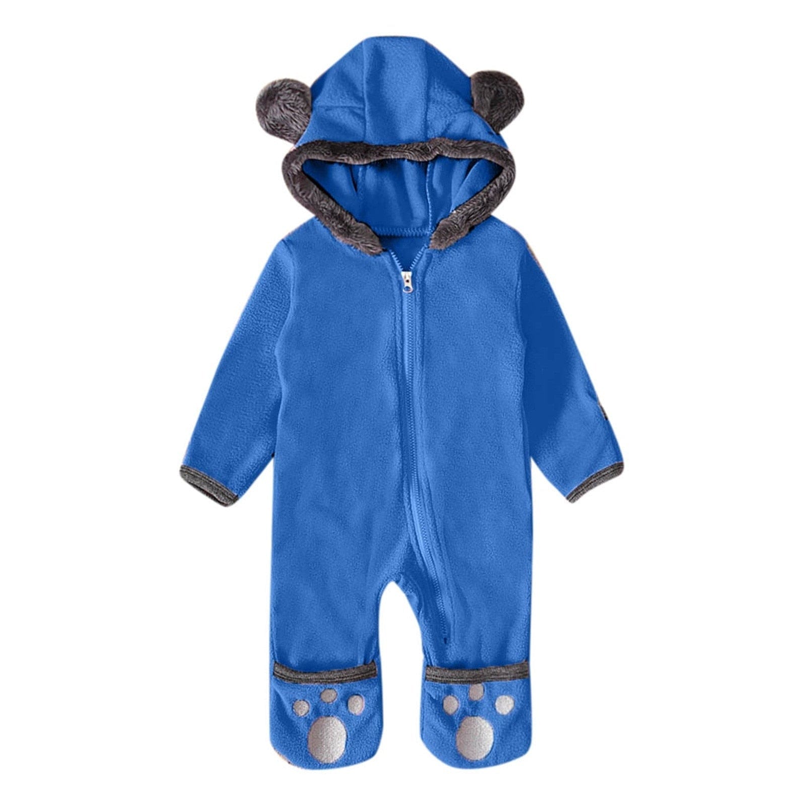Proactive Baby Baby & Toddler Cuddle Club Cute Winter Warm Long Sleeve Zipper Winter Jumpsuit - For Infant or Newborn