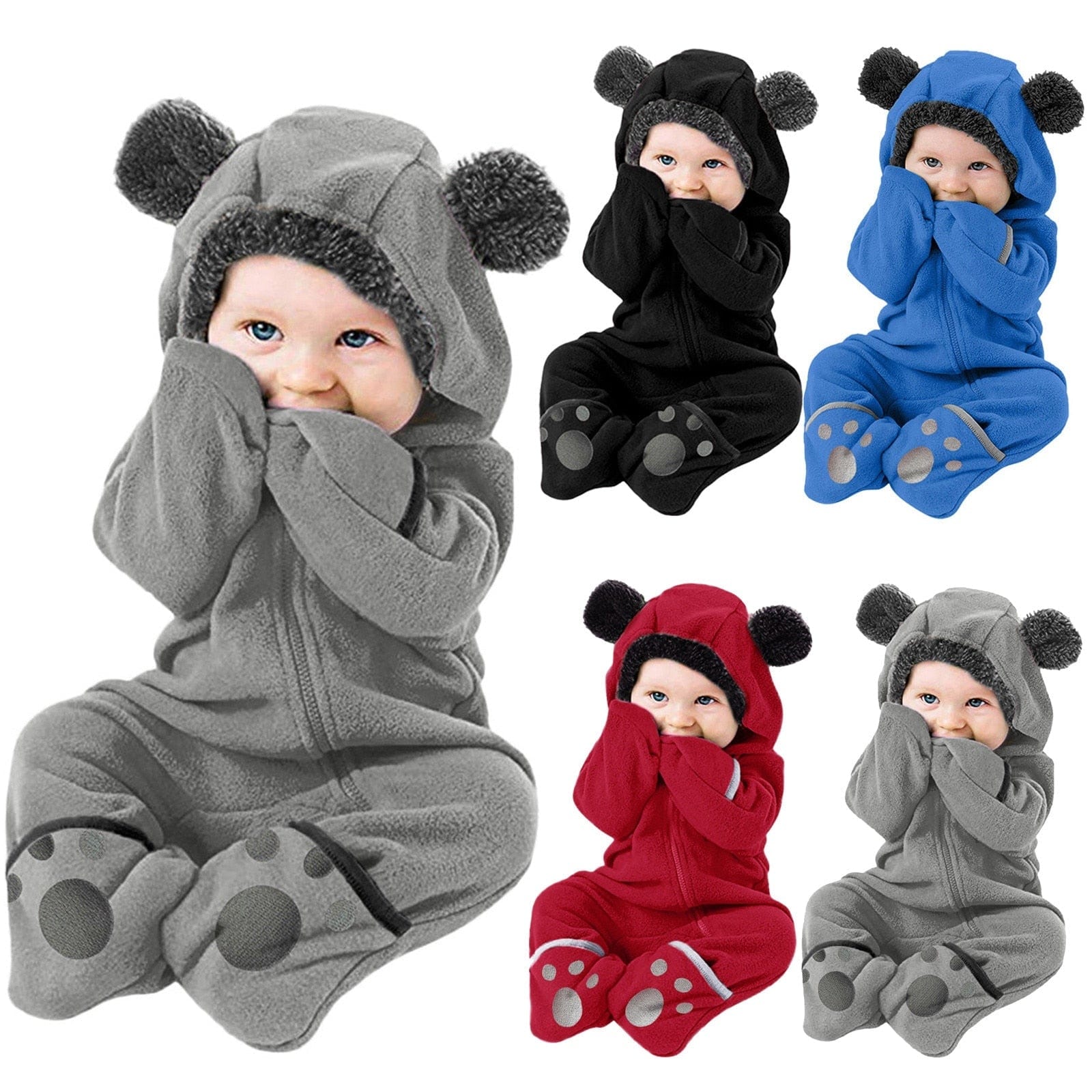 Proactive Baby Baby & Toddler Cuddle Club Newborn/Infant Winter Warm Long Sleeve Zipper Jumpsuit