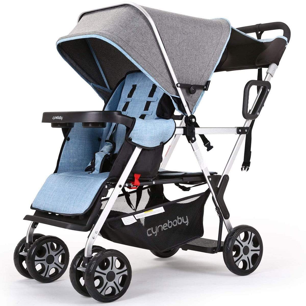 Proactive Baby Baby Pram Stroller cynebaby™ Baby Stroller For 2 babies - Grey