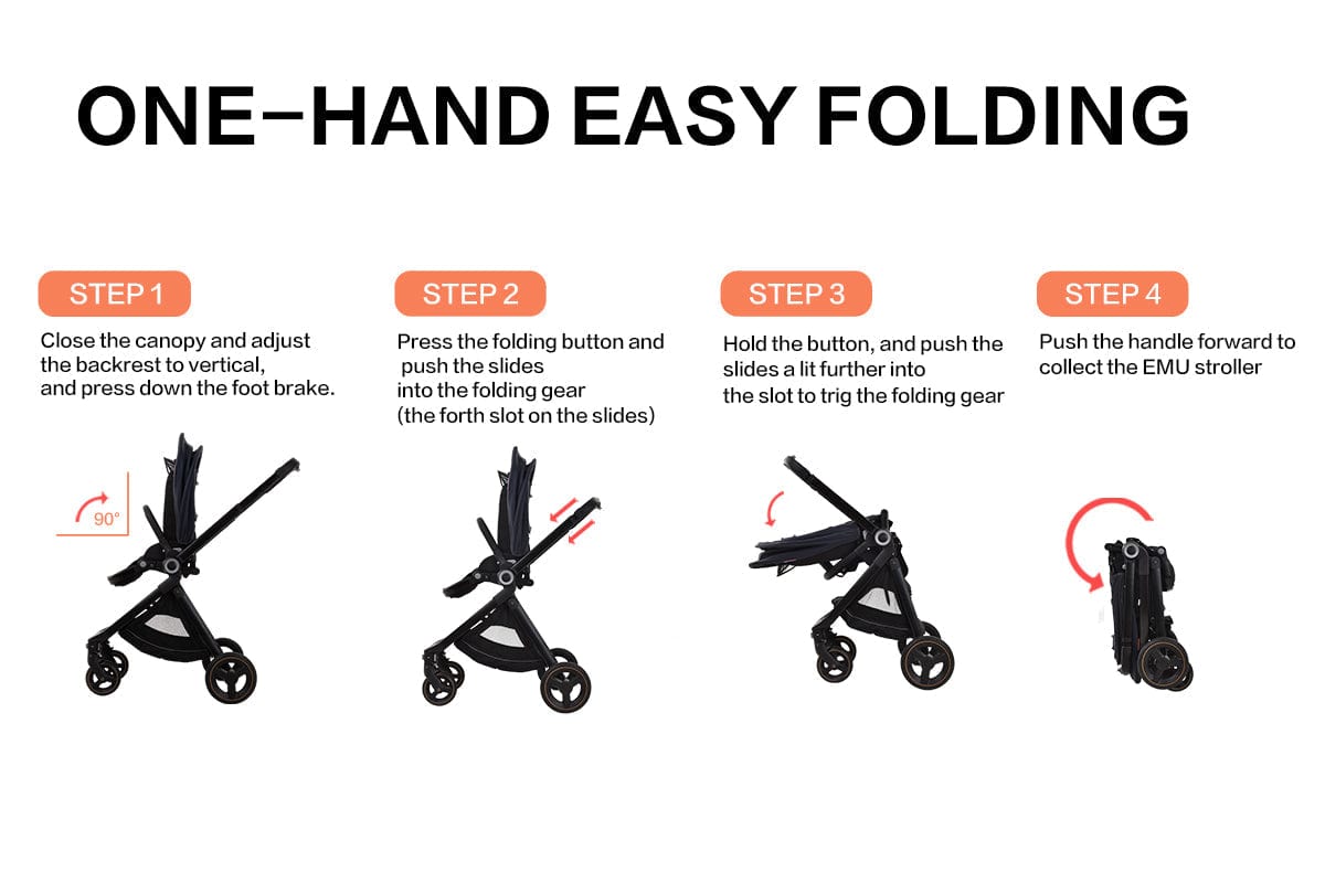 Baby Stroller, ELITTLE EMU Foldable Toddler Stroller with Reversible Seat,  0-36 Months Full-Size Stroller + ELITTLE Baby Car Seat Adapters