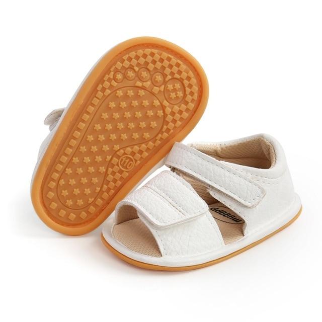 Semi-closed sandals - WHITE – Elmario Shoes