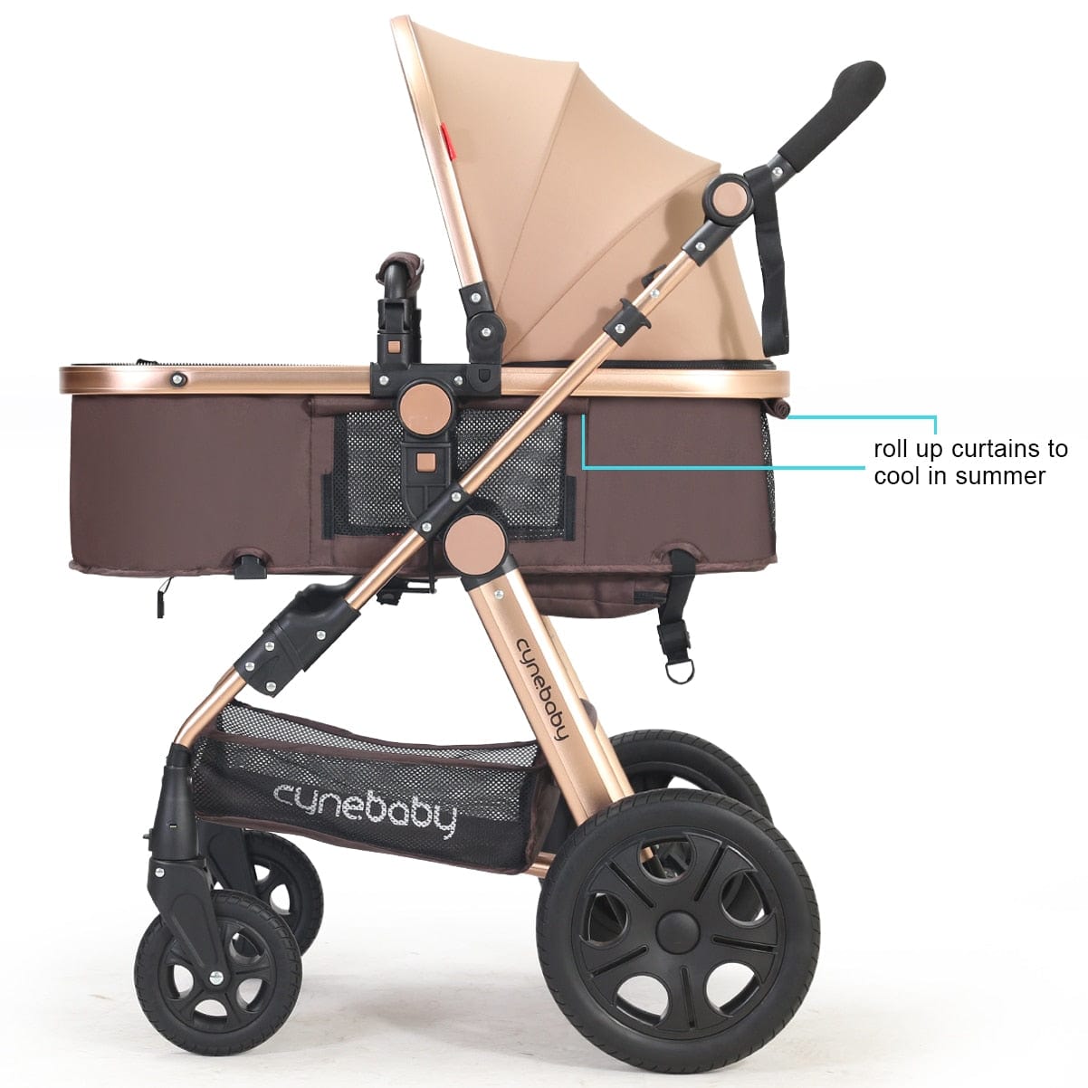 Proactive Baby High Quality Baby Stroller 3 in 1 Foldable Stroller Portable Travel Stroller Luxury High Land  Scape Stroller