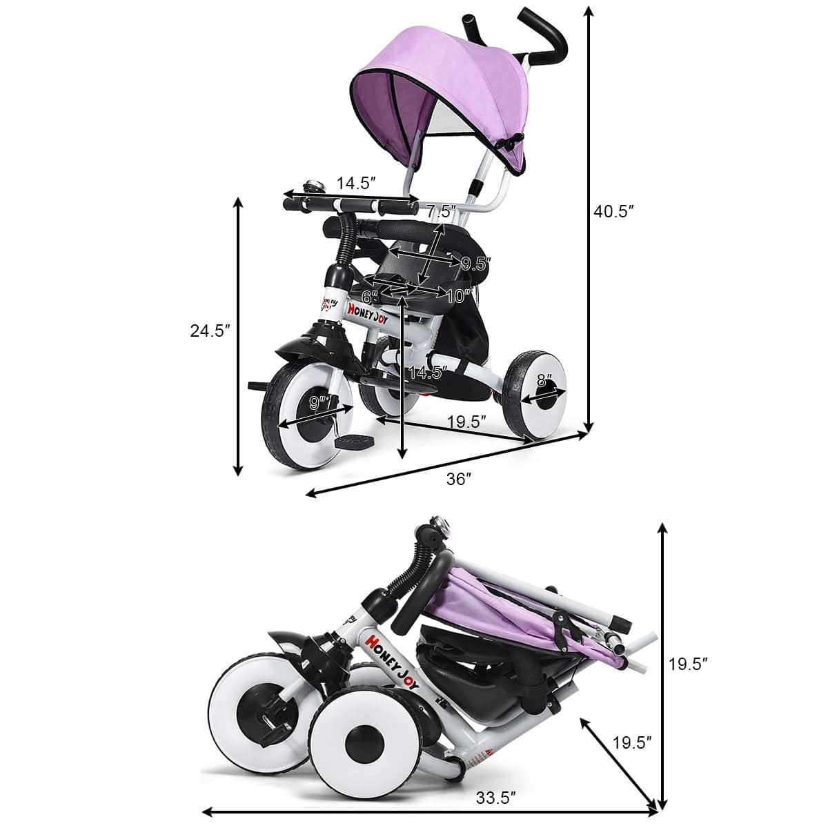 Proactive Baby Honey Joy Baby Stroller cum tricycle