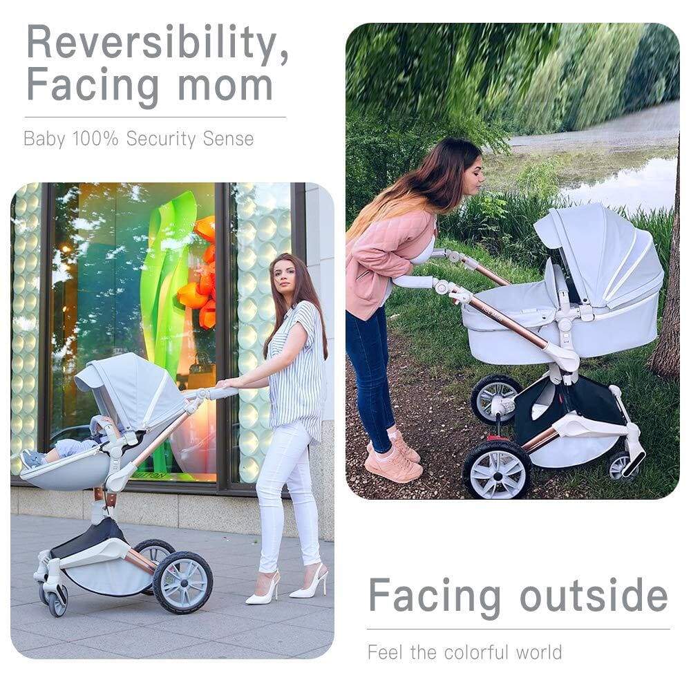 Proactive Baby Baby Pram Stroller Hot Mom™ Luxurious 360° 2 in 1 Baby Stroller