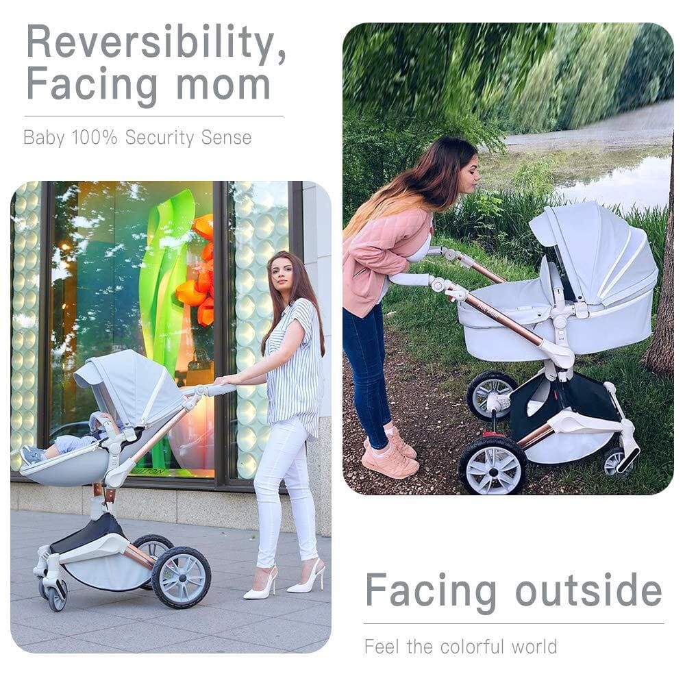eeGee - Hot Mom - Elegance F022 - 3 in 1 Baby Stroller - Grid with Matching  Car Seat