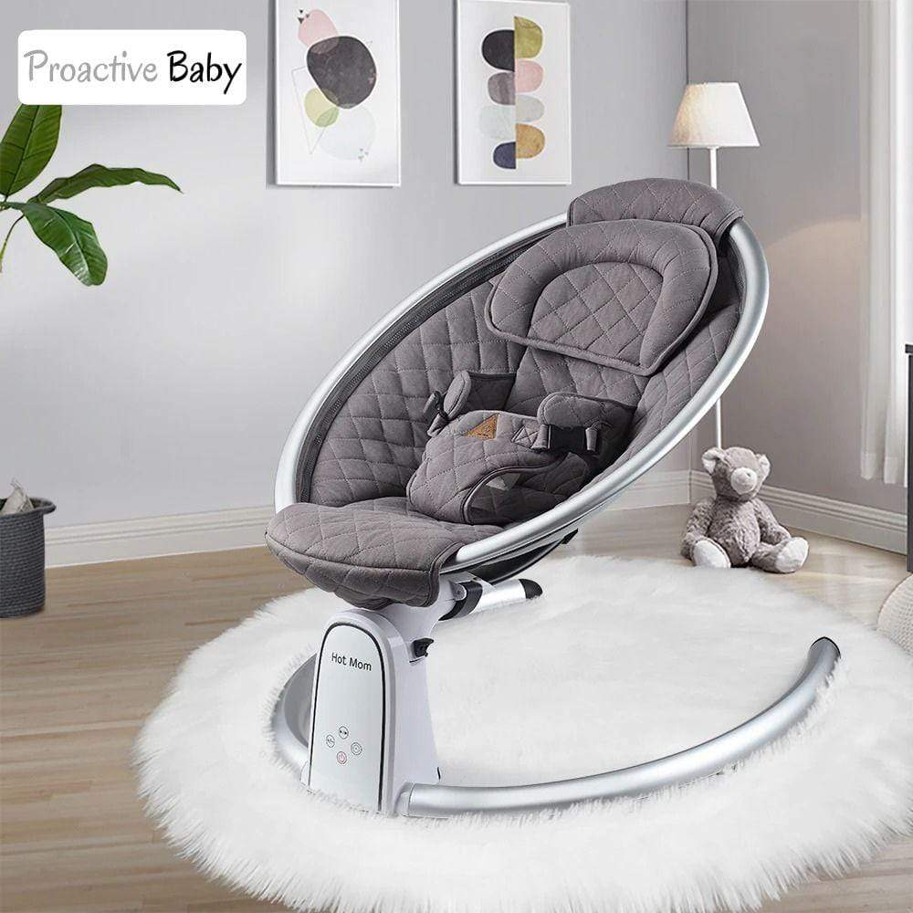 Proactive Baby Baby Swinging Chair Dark grey HotMom™ Bluetooth Baby Rocker