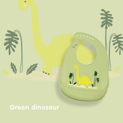 Proactive Baby Baby Bibs Green Dinosaur LoveBaby™ Cute Design Baby Silicone Bibs