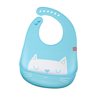 Proactive Baby Baby Bibs Sky Blue LoveBaby™ Silicone Bibs - Cat