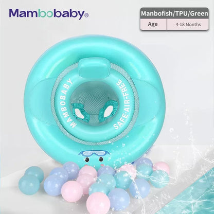 Proactive Baby Baby Float for Swimming Pool Green Fish MamboBaby™ Infant/Toddler Baby Seat Ring Pool Float For Age 3-18 Months - 2022 Variant