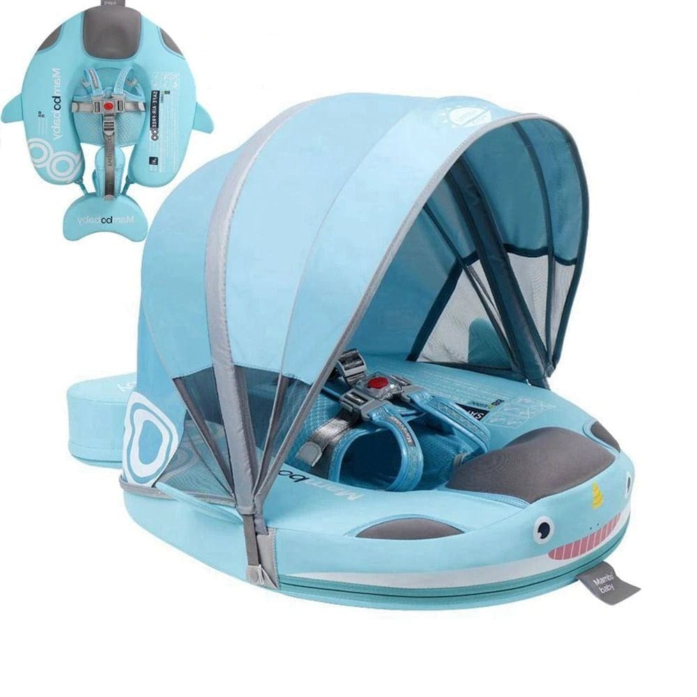 Proactive Baby Baby Float for Swimming Pool Blue Narwhal MamboBaby™ New Narwhal Swim Float