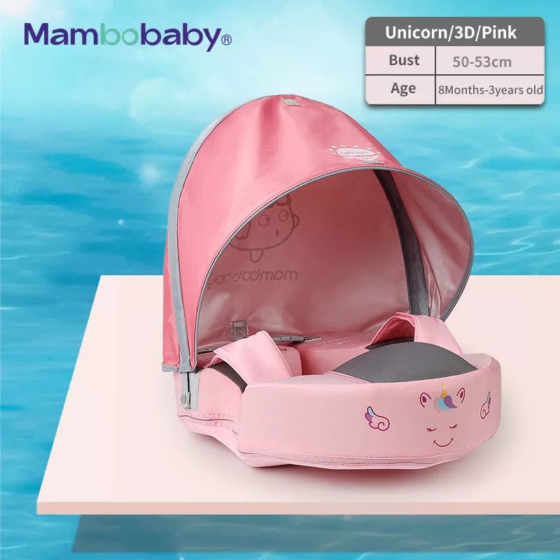 MamboBaby Waist Infant Toddler Swim Float With Canopy Age 8 48 Months