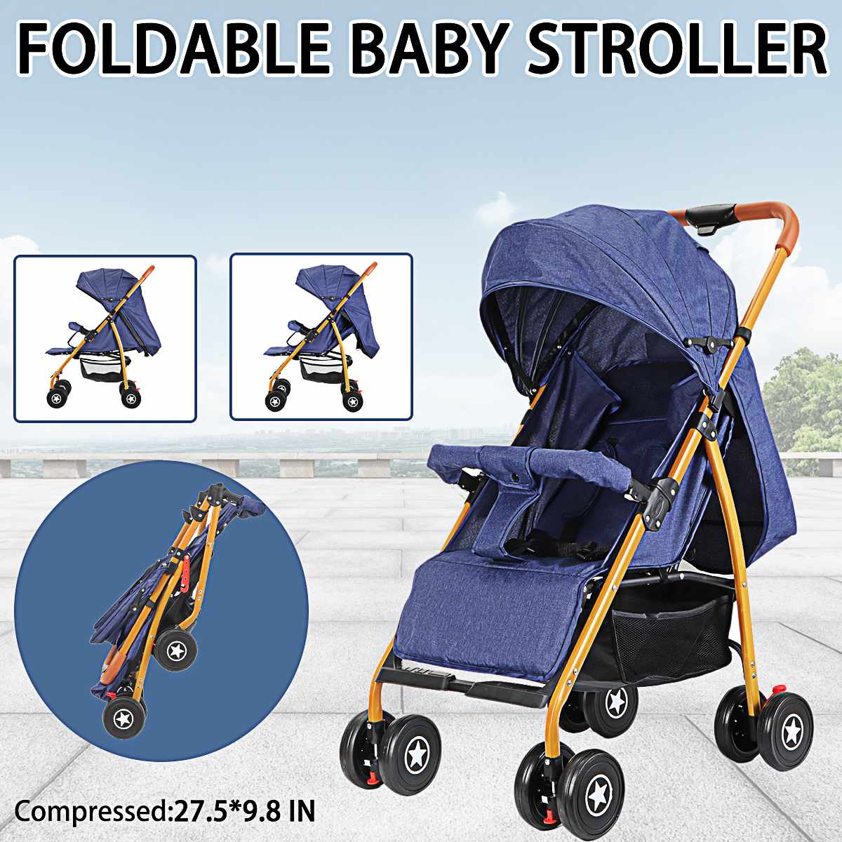 Proactive Baby Missbaby™ Adjustable Baby Stroller For Infant and Toddlers
