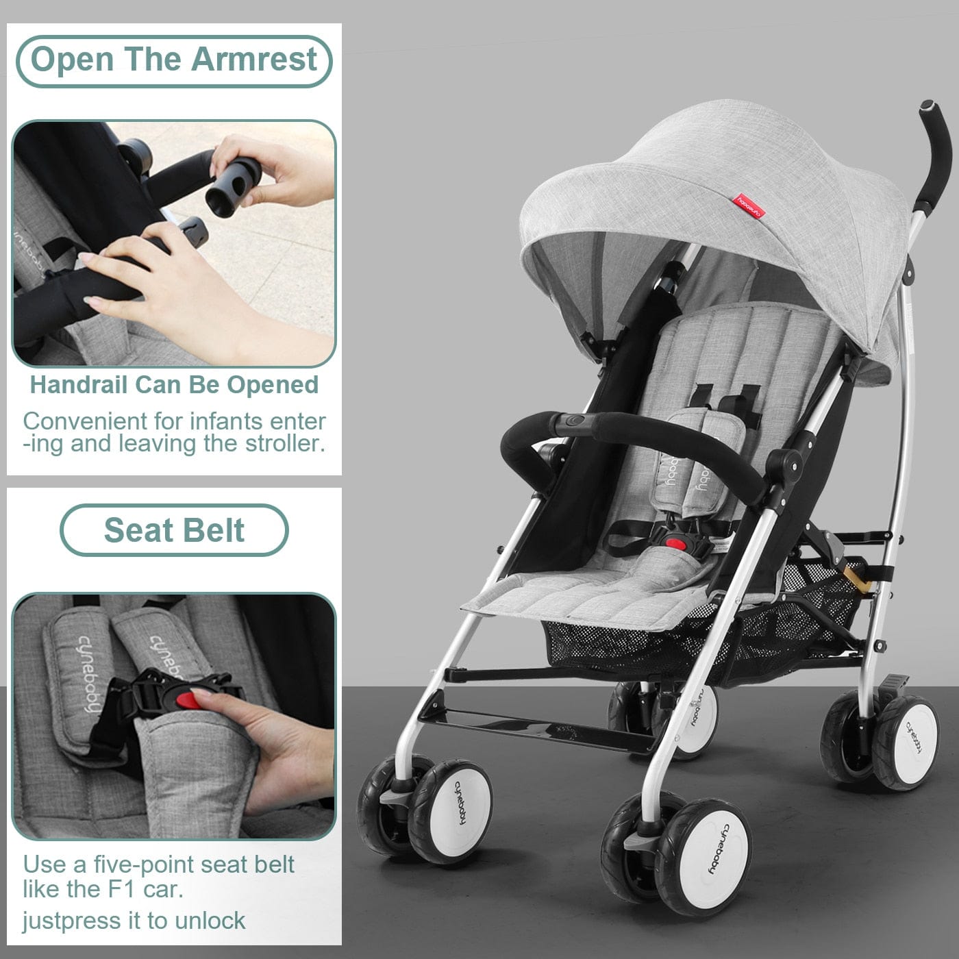 2021 New Design Khaki Color High Landscape Baby Stroller 3 in 1